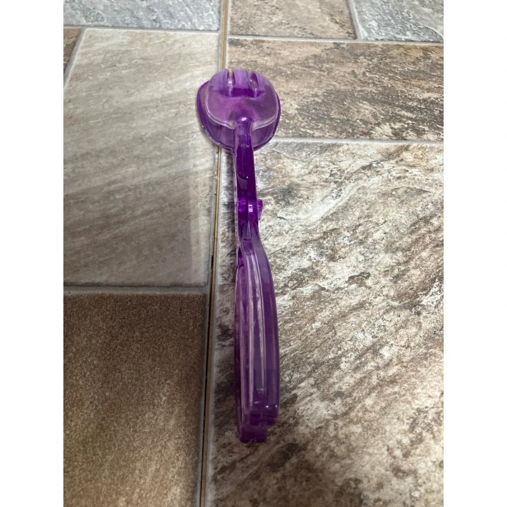 Vintage Purple Translucent Plastic Scissor Salad Tongs Detachable 2-Piece Set